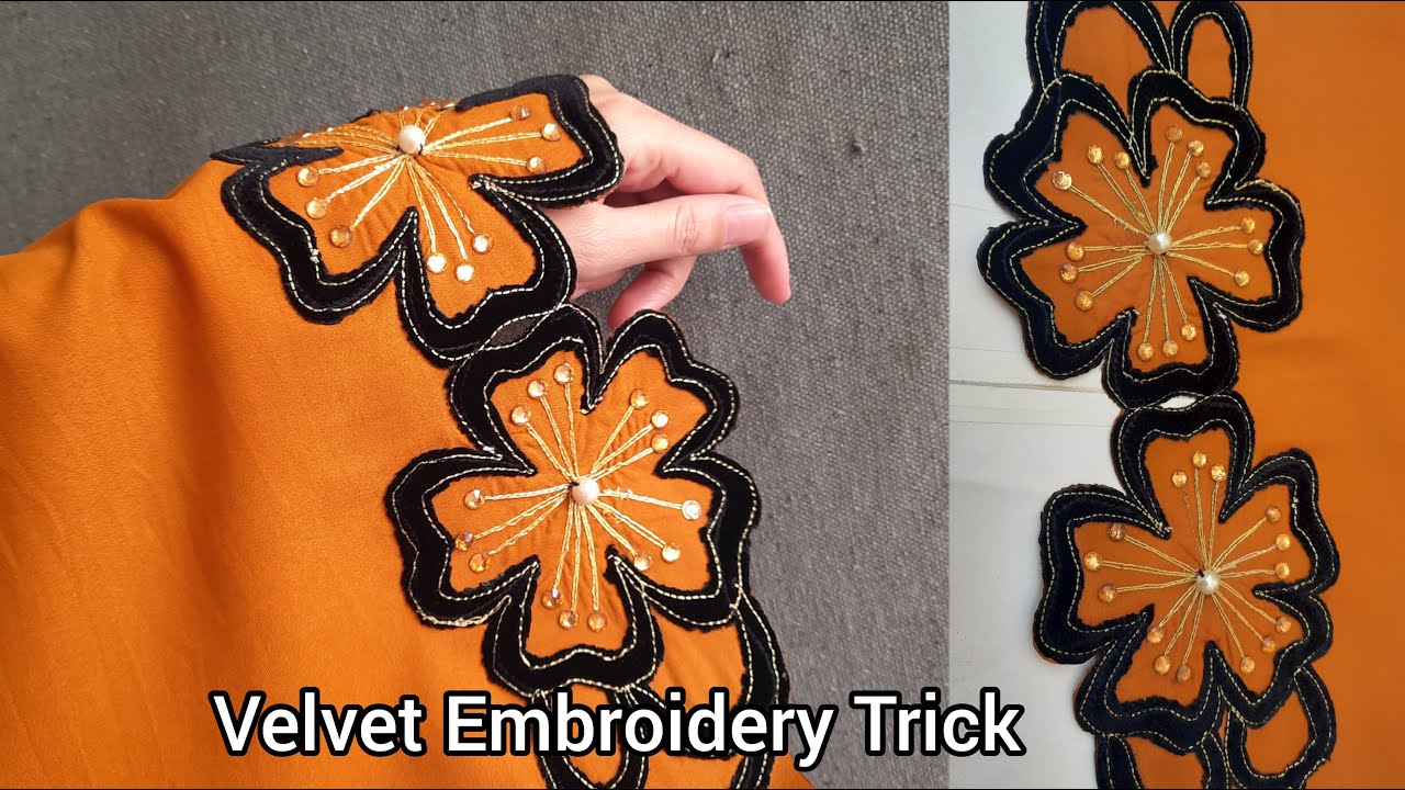 Velvet embroidery Dress design _ stylish sleeves And daman design _ Unique Fancy Dress _Sewing Hacks
