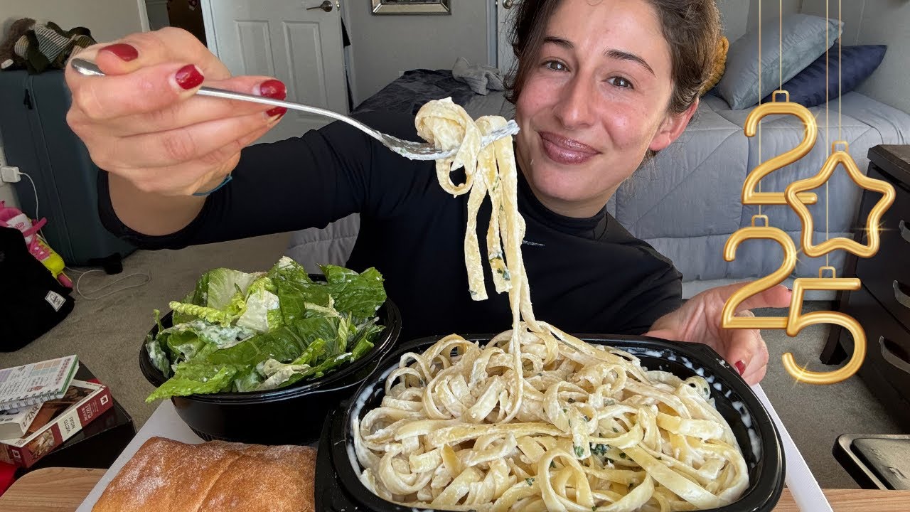 Fettuccine Alfredo Mukbang: My 2025 Resolutions