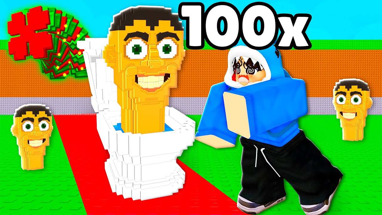 ADMIN SPAWNOU 100 SKIBIDI TOILET COM 15X SORTE NO ROUBE UM BRAINROT