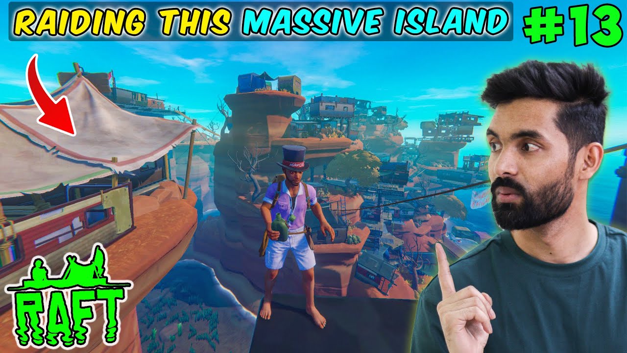 Raiding this Giant Island - Raft Survival Gameplay #13