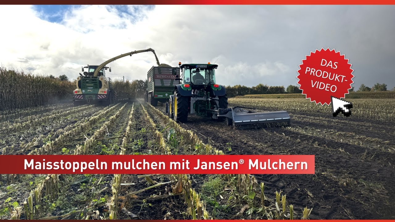 🎥 Maisstoppeln mulchen mit dem Jansen AG-220 & den Böschungsmulchern der AGF-Serie 🌽💪