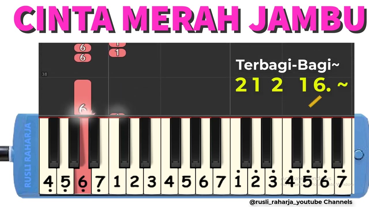 Cinta merah jambu not pianika 
