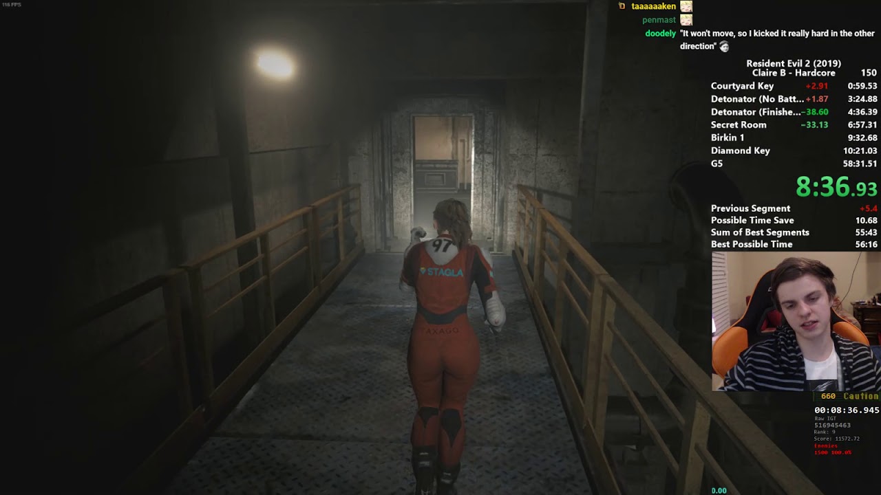 RE2 Claire B Hardcore Speedrun in 