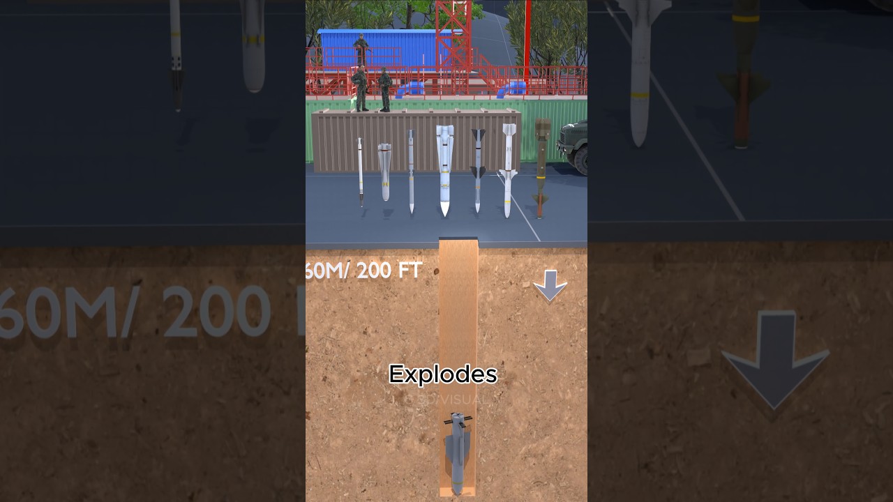 Как работает бомба Bunker Buster? 💥(3D-тест)