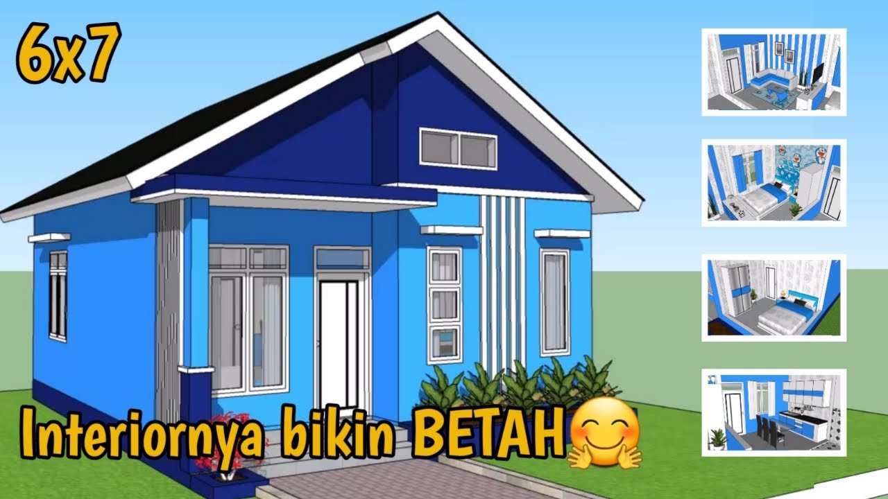 Desain Rumah Minimalis 6x7 meter - 2 Kamar Tidur