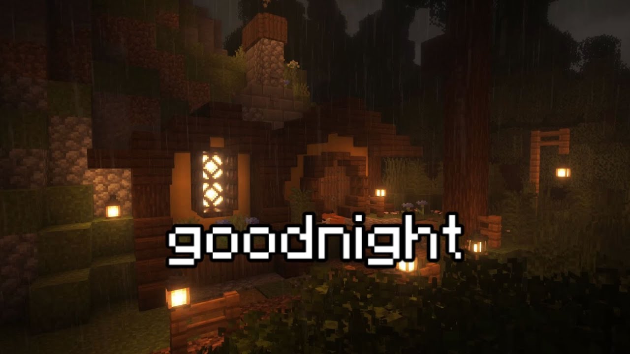 set difficulty to peaceful... minecraft music, rain and fire sounds ambience