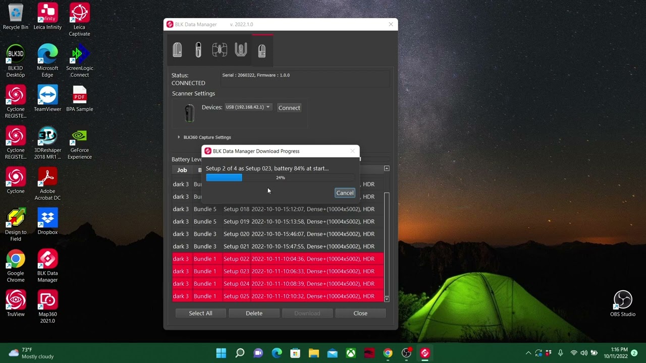 PSS - BLK Data Manager Download of the Leica BLK 360 Gen 2 - STEP 3