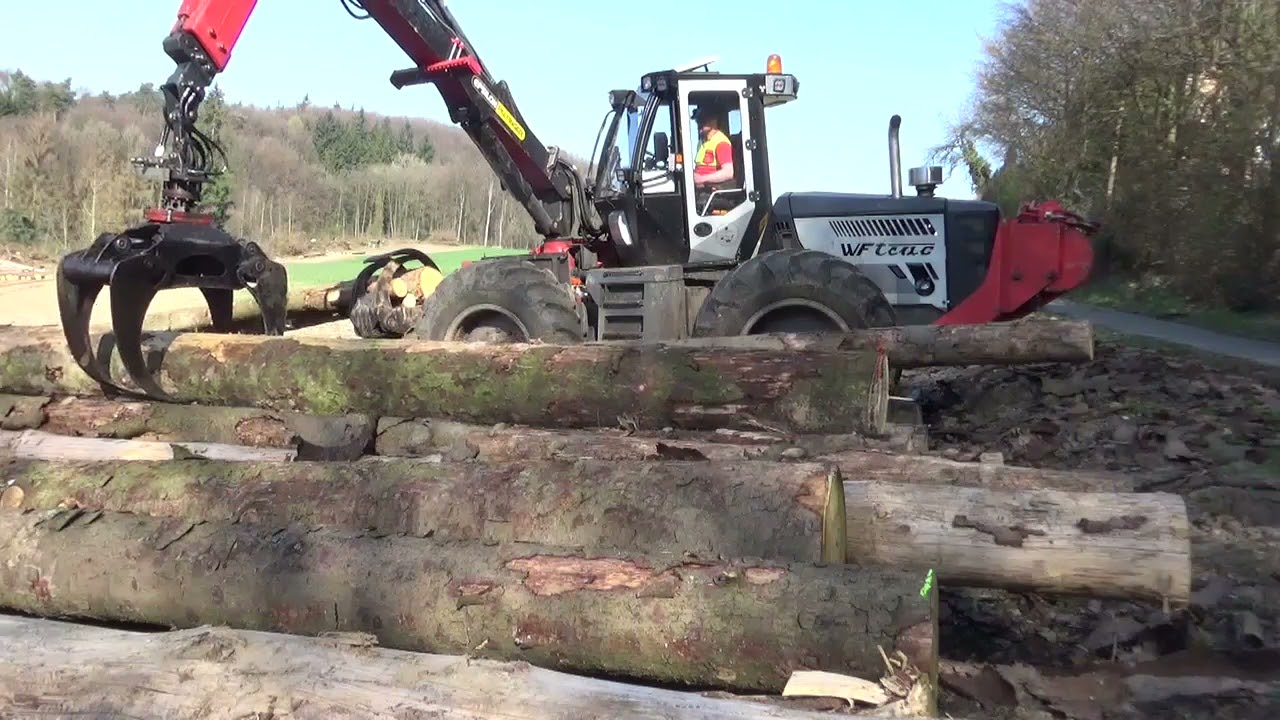 Holz r&uuml;cken mit WF trac 1700 Forstbetrieb Ludewig