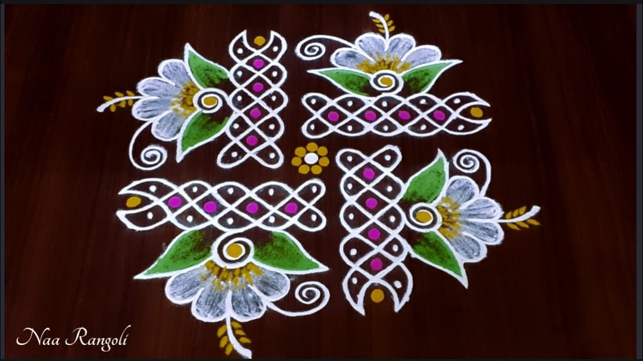 Excellent Friday melikalu🌸🌸 Sikku kolam rangoli designs | Beautiful flower muggulu || Naa Rangoli