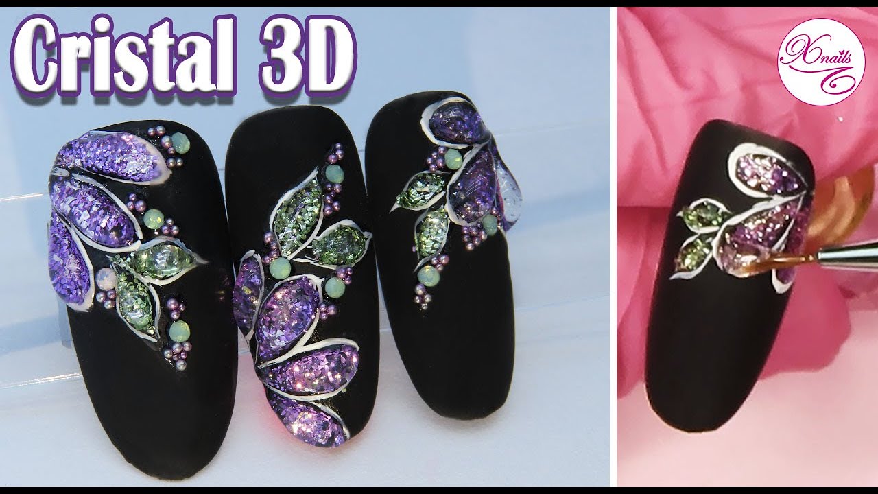 Uñas con Flores CRISTALINAS 3D 💎💎 GLAM!!😍😍