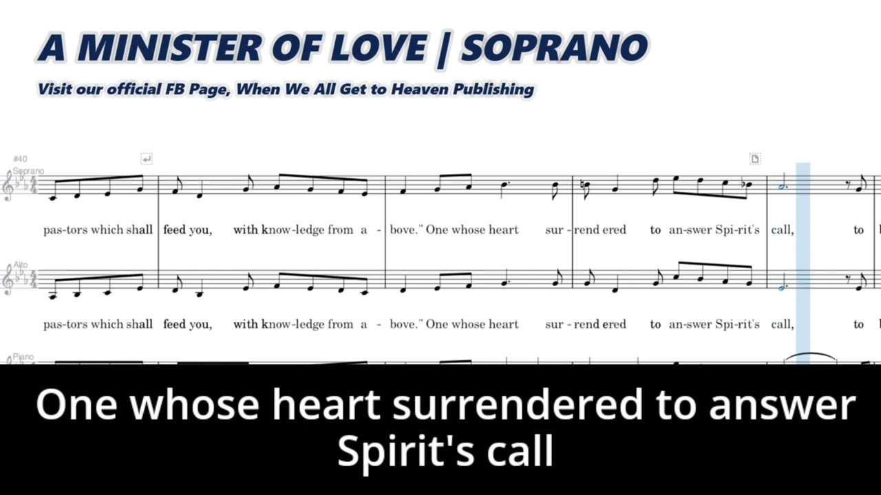 A MINISTER OF LOVE LYRICS WITH SOPRANO GUIDE