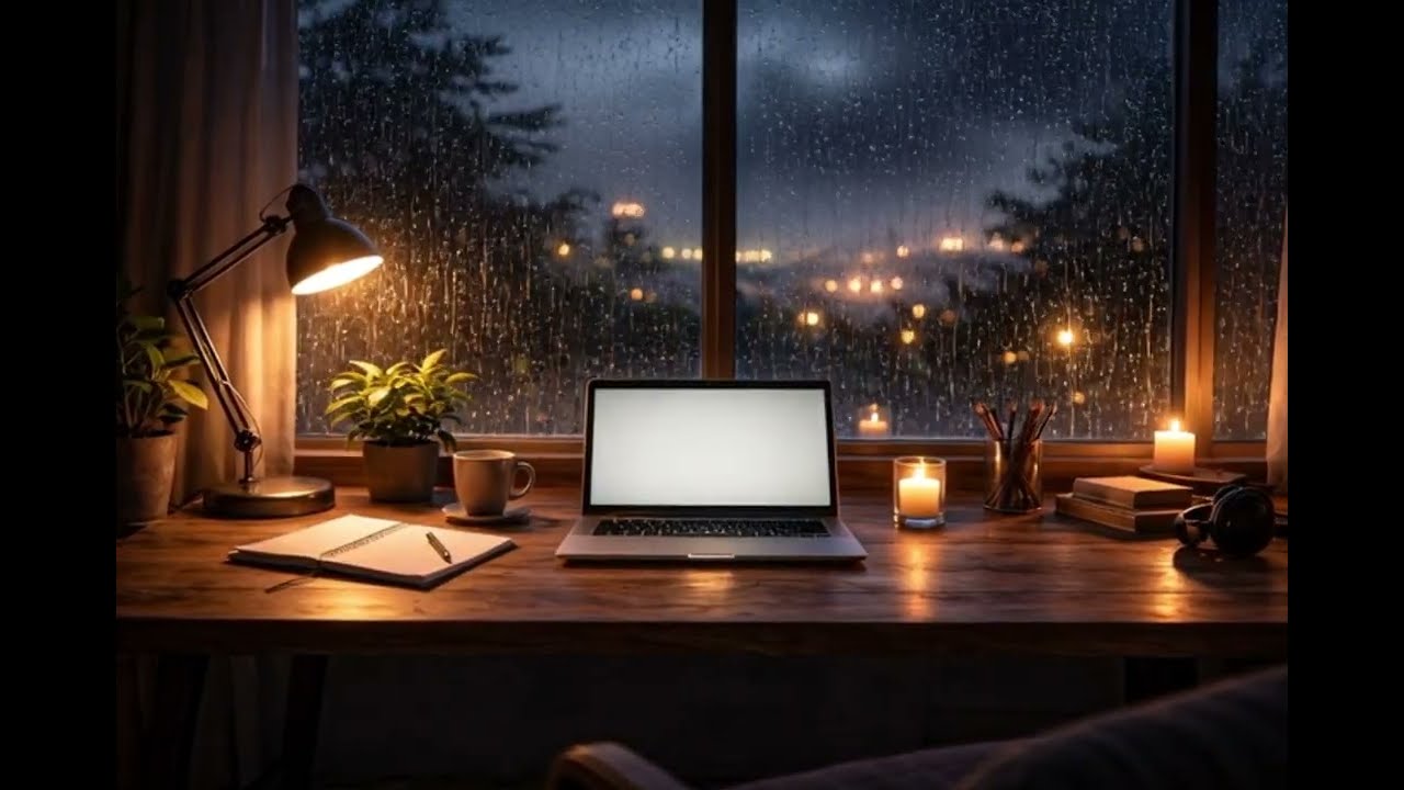Deep Work Piano + Rain | 2 Hour Calm Focus Music for Study & Productivity