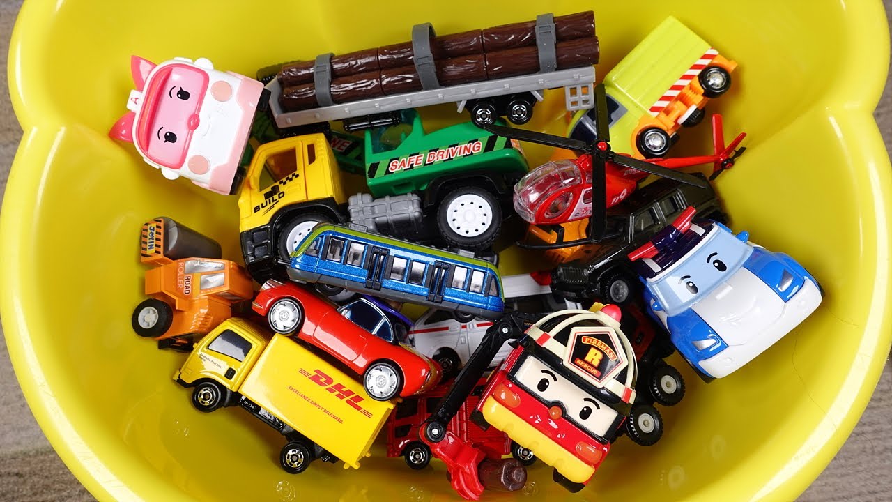 Gogo Bus Excavator and Fire truck Police car 가라 버스 포크레인 소방차 경찰차