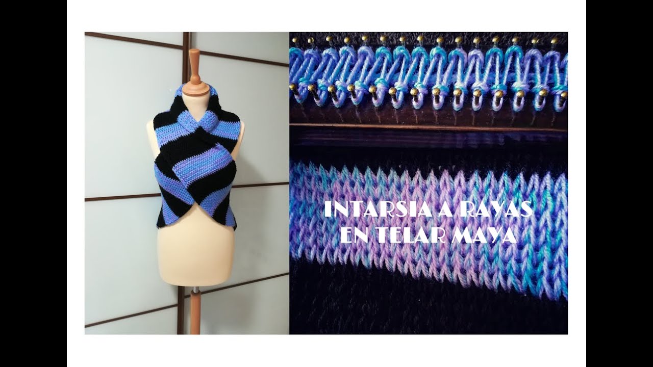 INTARSIA A RAYAS EN TELAR MAYA BY TELAREARTE