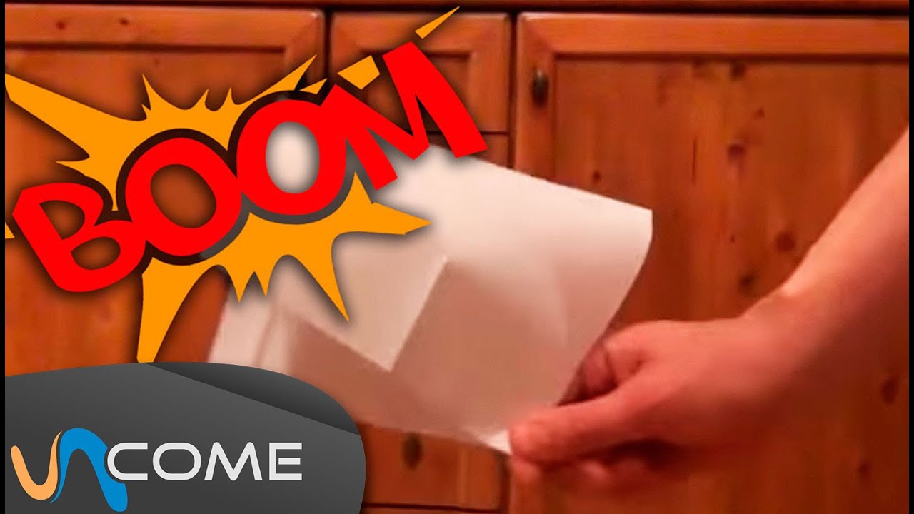 Provocare uno scoppio con un foglio di carta! Impressionante!