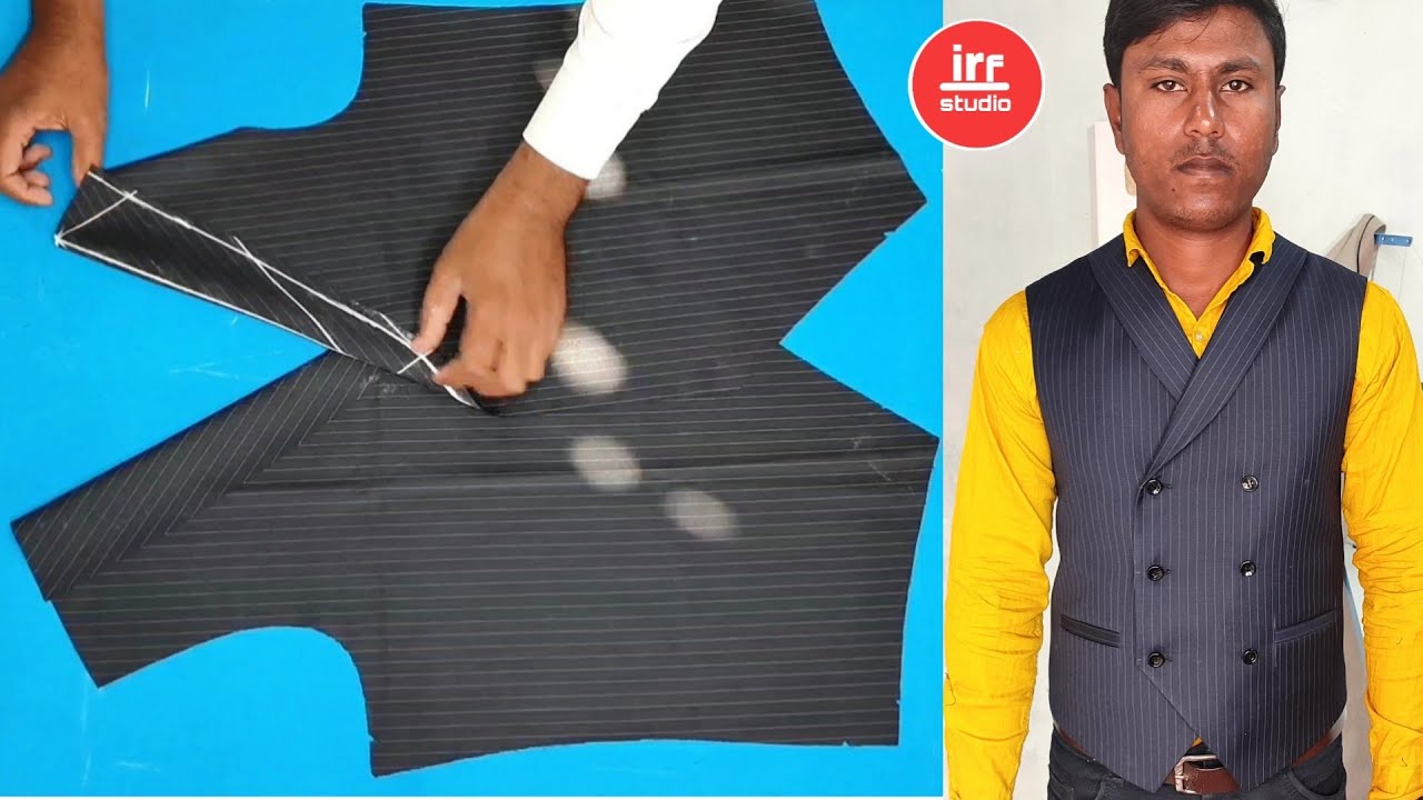 Double Breast With Lapel Waistcoat Cutting Step By Step | Double Breast Lapel Waistcoat Cutting
