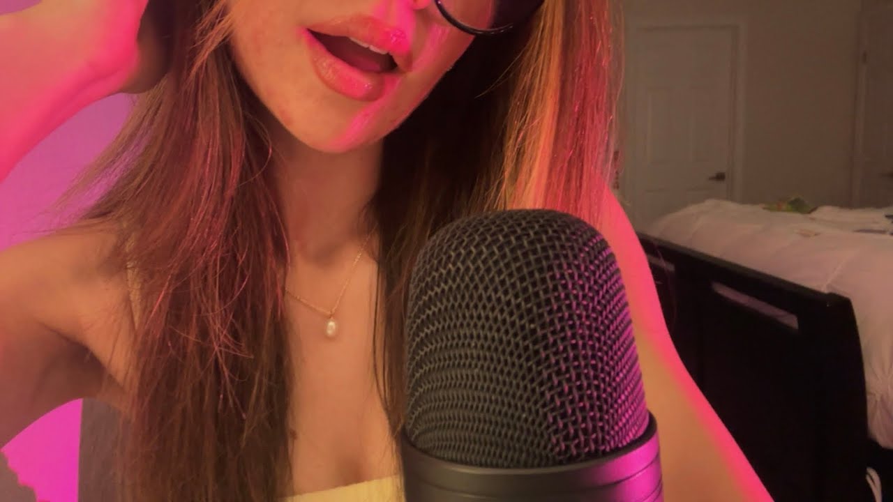 ASMR up close whispers, trigger words, & bare mic scratching! 