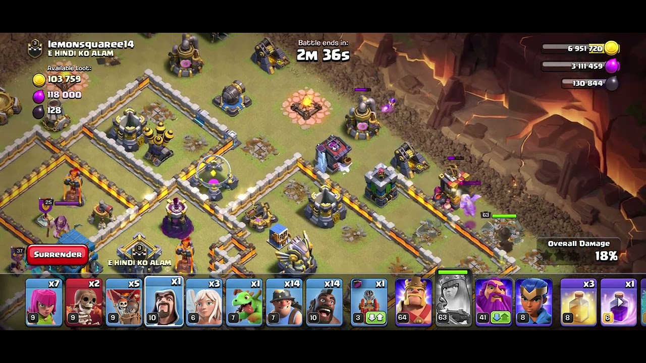 CoC Queen Charge + Hog Miner TH13 Best Attack Strategy | Easy 3 Star 👸⛏️🐷