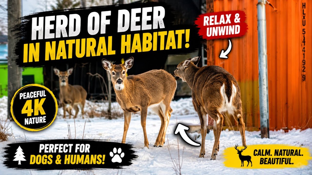 Herd of Deer in Natural Habitat 🦌 | Relaxing 4K Video for Dogs & Cats (Pet TV)