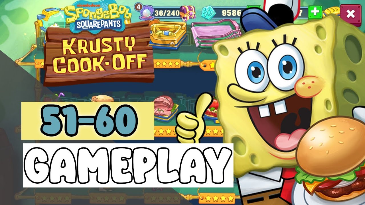 HOLE IN ONE ISLAND IN THE SKY Level 51-60- SpongeBob: Krusty Cook-Off - Gameplay Walkthrough