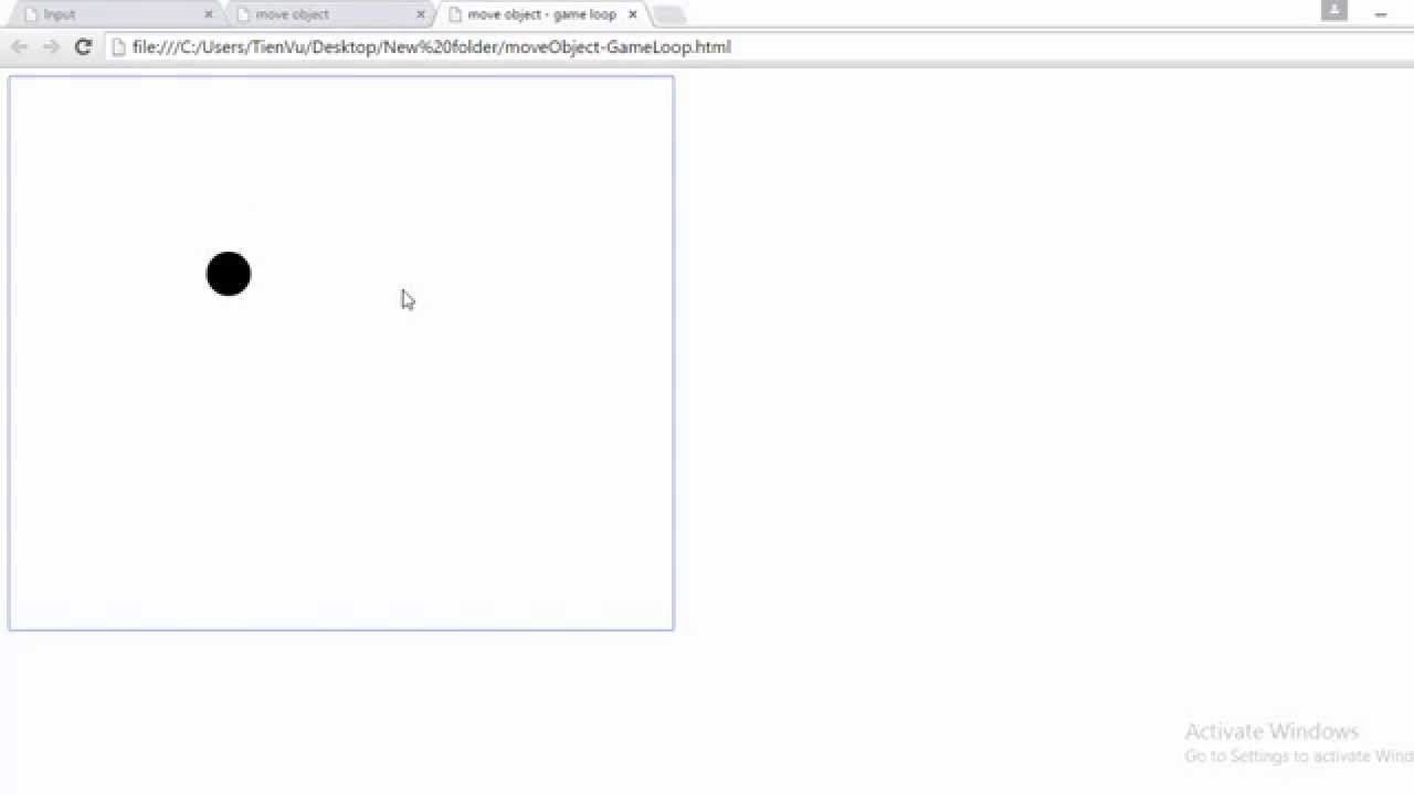 Move object & Game loop HTML5 game tutorial #5 ✔