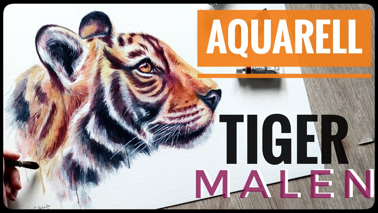 AQUARELL | In 5 einfachen Schritten zum bunten Aquarell - Tiger malen - how to paint with watercolor