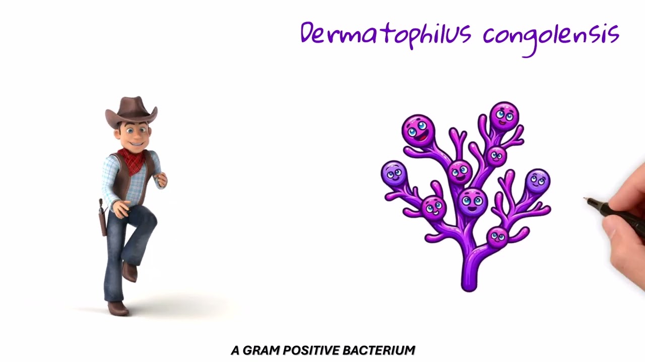 Dermatophilus congolensis (rain scald) in horses, cattle and sheep