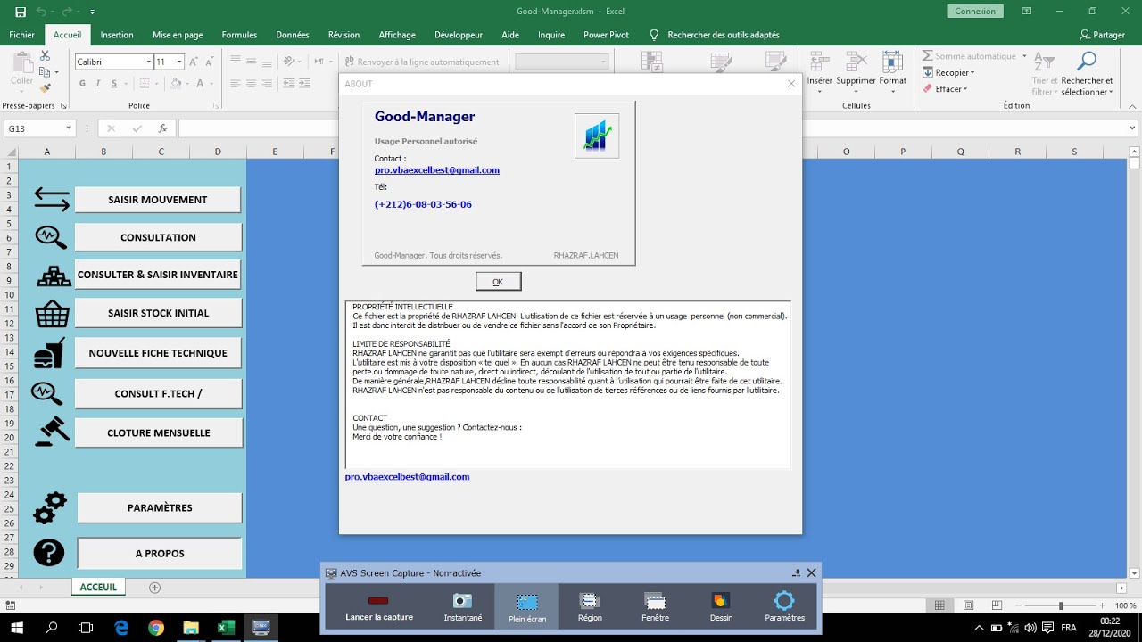 meilleur Application de Gestion de Stock avec VBA Excel 2019