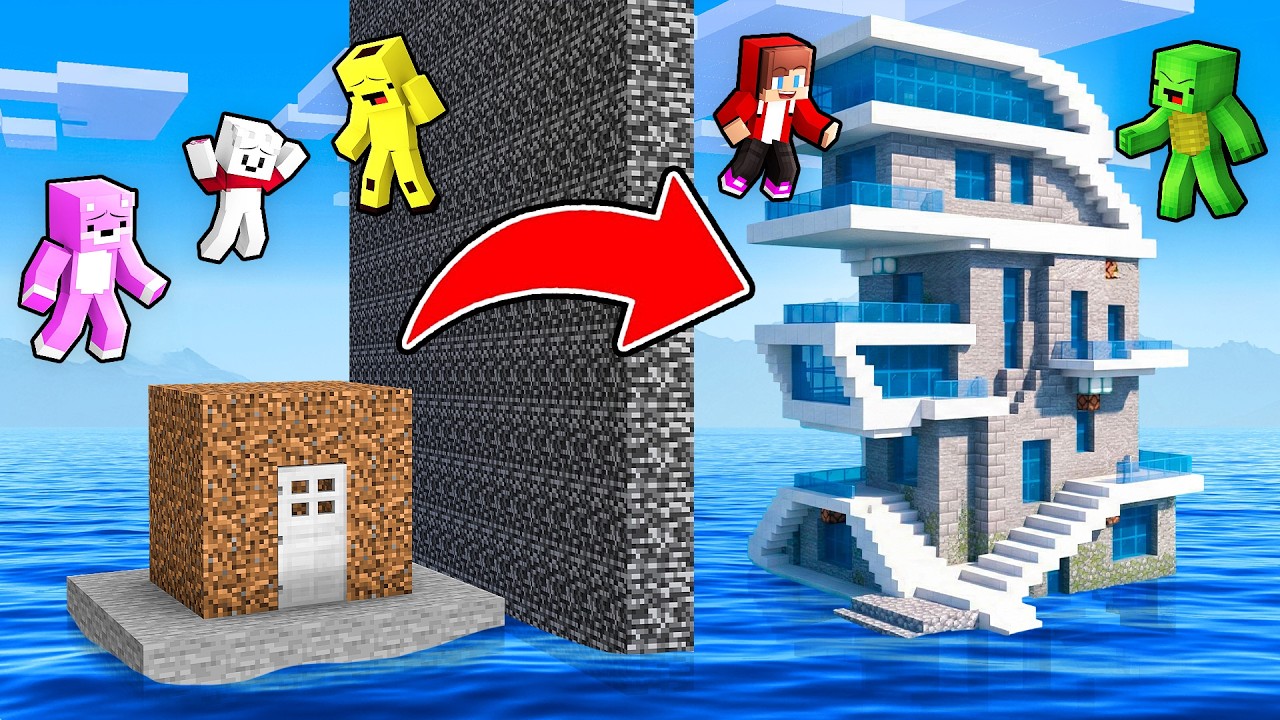 Mikey & JJ vs Friends Water House Cheat Minecraft Battle - Maizen