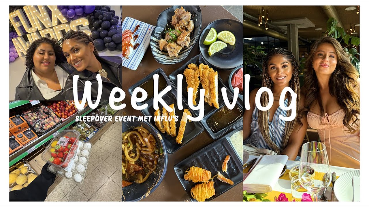 FUN X AWARDS 🎵 SLEEPOVER EVENT MET INFLUENCERS 🧸💗 & SUSHI ETEN MET FILIPE 🍣 // weekvlog 46