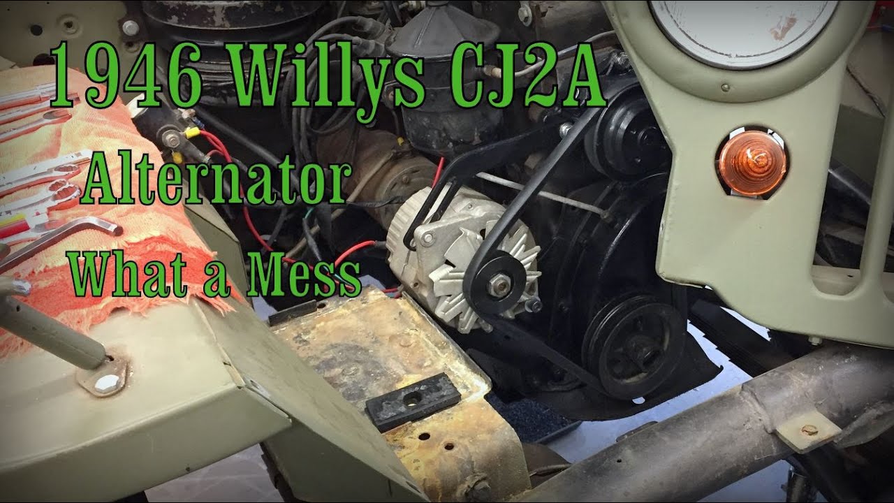 Willys CJ2A Jeep Restoration. Modify Alternator and Build Support Brackets
