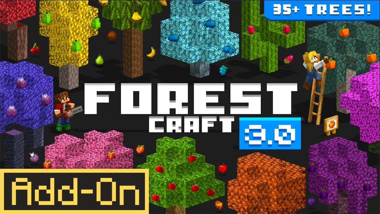 ДОПОЛНЕНИЕ FOREST CRAFT 3.0: в Minecraft добавлено более 35 НОВЫХ деревьев и наборов древесины!
