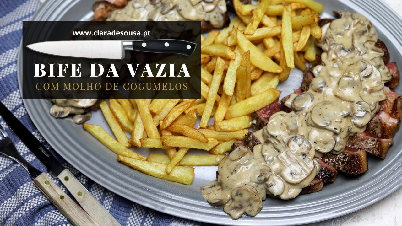 Bifes da Vazia com Molho de Cogumelos