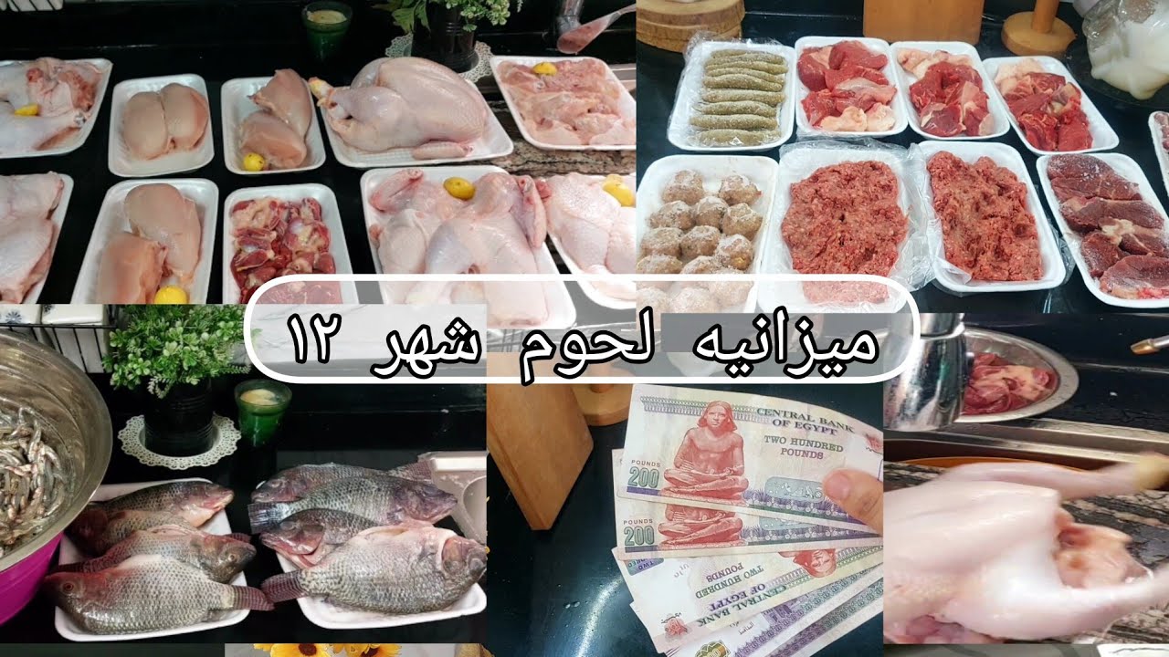 ميزانيه لحوم شهر ١٢ .تقسيمه مختلفه هتخلي خزين الفريزر يقعد لأخر يوم فى الشهر كل يوم لحوم