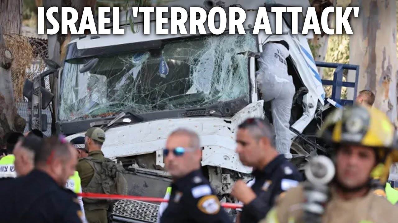 Lorry rams into Tel Aviv bus stop injuring at least 35 in suspected terror attack near IDF base