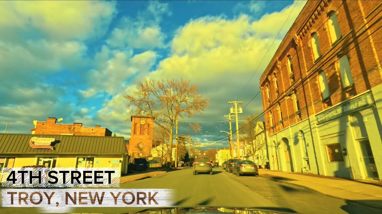 A tour drive around 4th street, Troy New York 