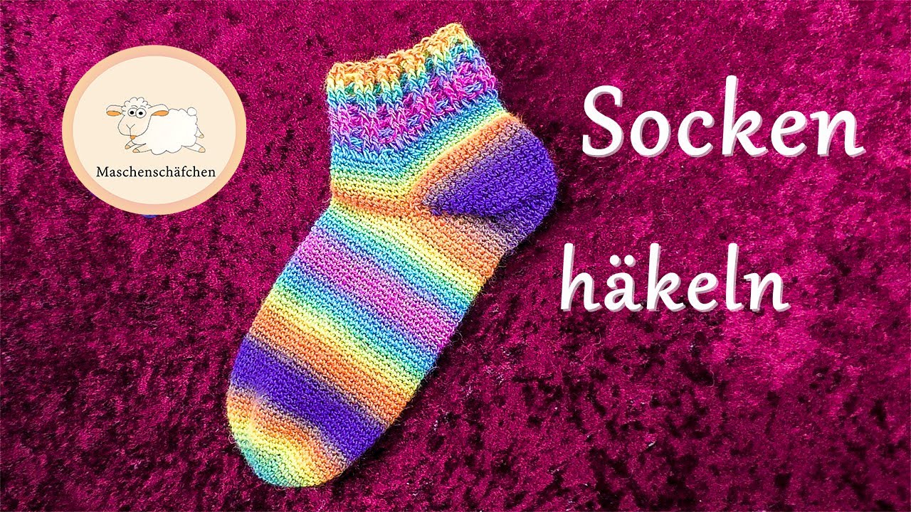 Socke häkeln Größe 36-38 / Socken häkeln für Erwachsene / Socke einfach häkeln / Maschenschäfchen