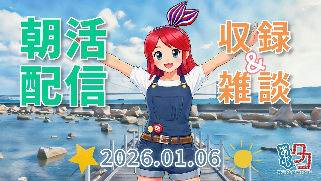 【01/06】 #赤石夕コブツ - 朝のごあいさつ収録風景 [ツイキャス同時配信] #明石市 #作業配信