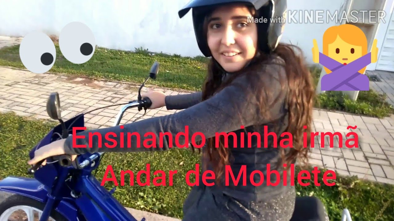 Ensinando minha irmã andar de Mobilete (Aula 1)