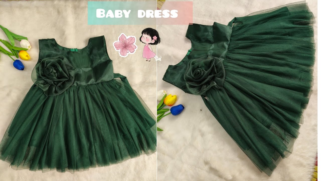 Rose Ball gown cutting and stitching \3to 4 year girl frock cutting || Eid special cute baby dress..