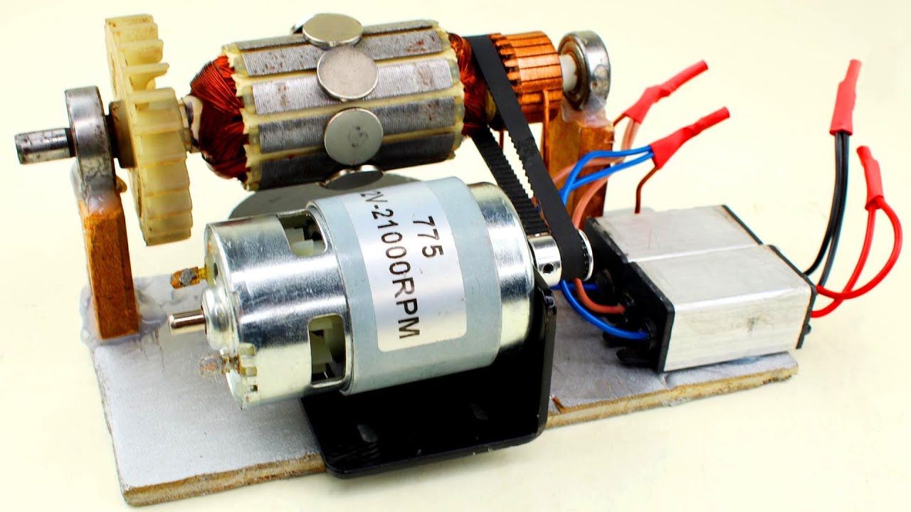 Neodynamic Magnet Free Energy Generator with Drill Machine Motor Armature 220V Electric Generator