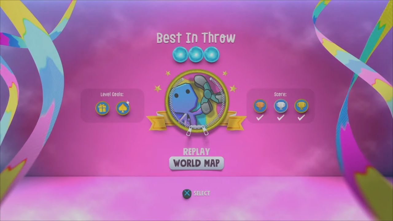 Sackboy: A Big Adventure Best In Throw 100% All Level Stats Ace, Gold Score, Prizes and Orbs
