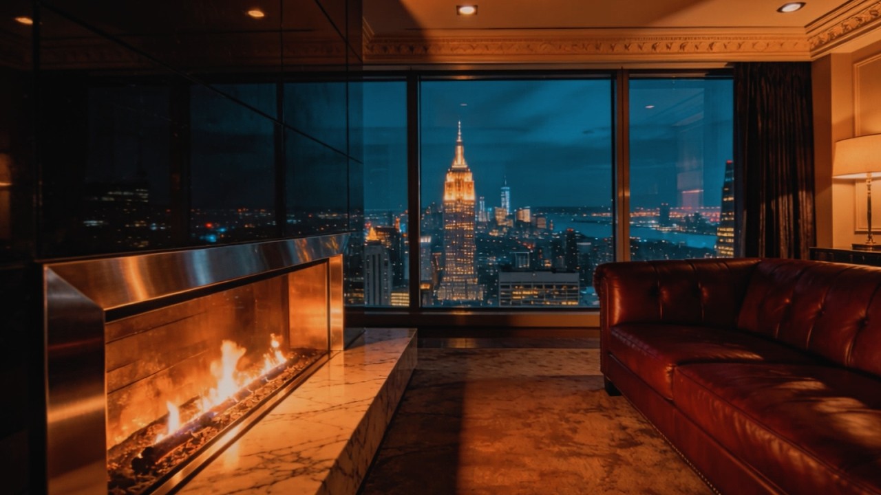 Soft Jazz & Fireplace | Perfect Atmosphere for Dinner & Reflection