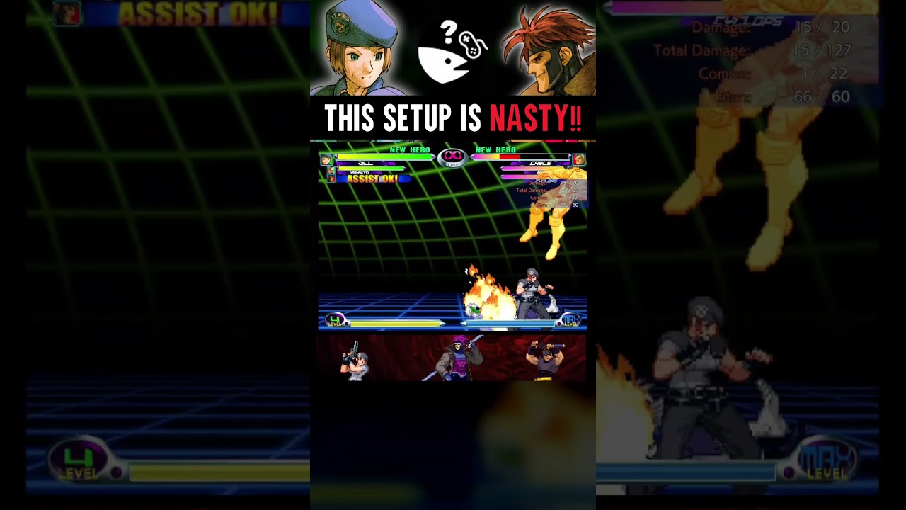 Marvel vs Capcom 2: Unblockable Reset with Jill and Gambit!?