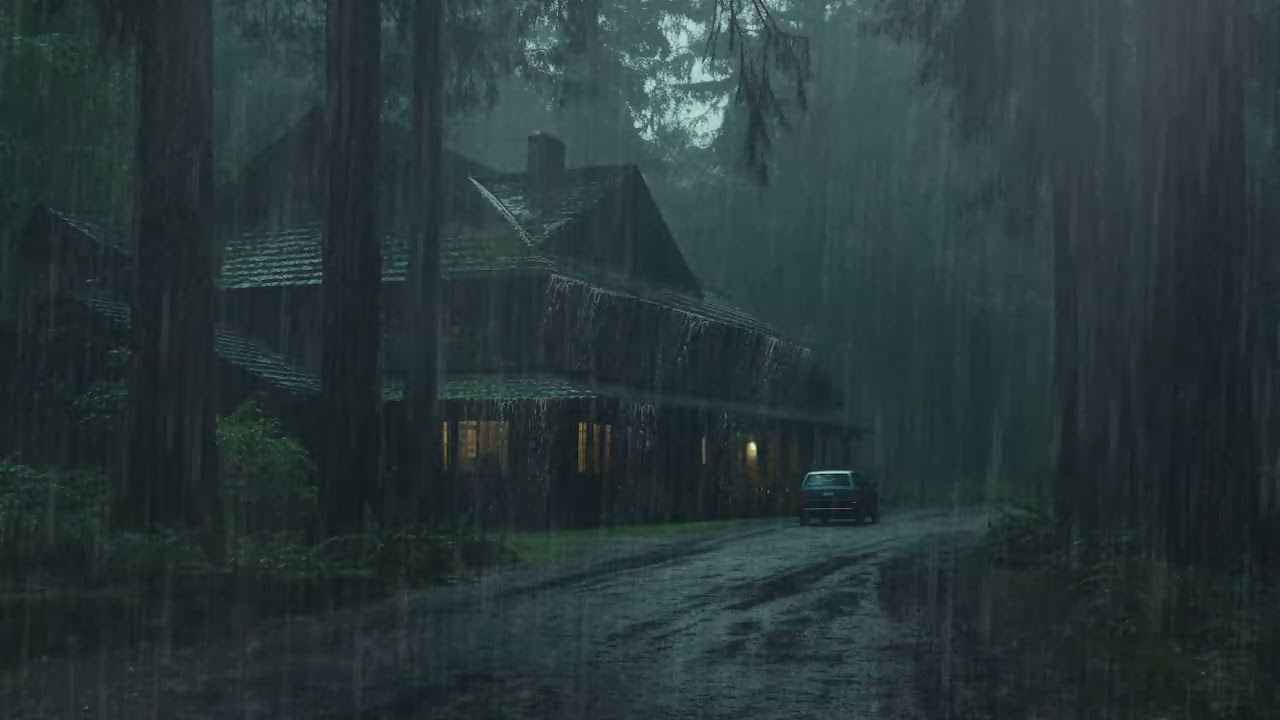 Heavy Rain in the Deep Forest at Night for Deep Sleep, Relaxation and Calm Natural Ambience