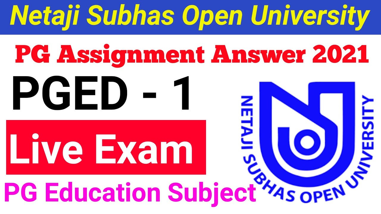 NSOU PGED - 1 Assignment Answer 2021 Live Exam । PG Assignment Live Exam 2021 । #pgassignment2021