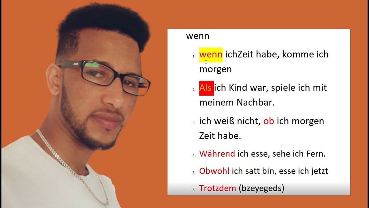 Deutsch und Tigrigna lernen Ob, als, wenn, wegen