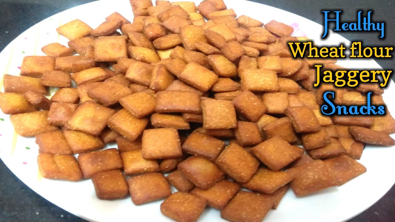 Healthy Wheat Flour and Jaggery Snacks for Kids | Wheat Flour Jaggery Biscuits | Shakarpara Recipe