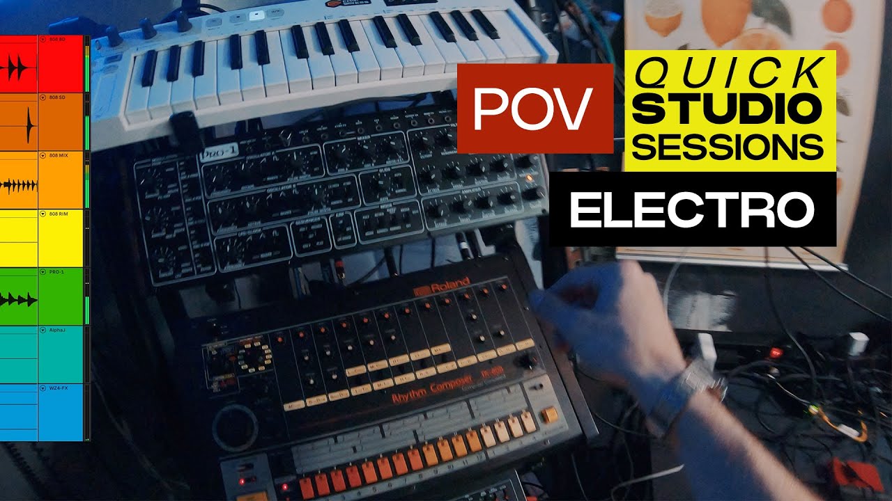 POV Quick Studio Session: Behringer Pro 1 Sequencer controlled by Roland TR-808 | Electro