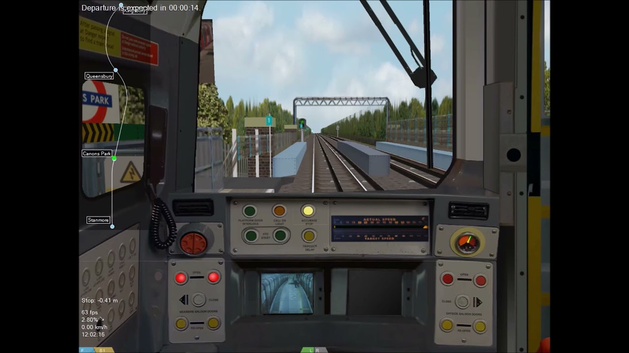 OpenBVE-LU Jubilee Line Stanmore to Kingsbury In 3 Mins! (Cab Ride)